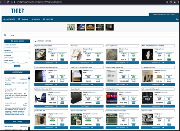Infrastructure Traces Identified Behind the THIEF Dark Web Marketplace