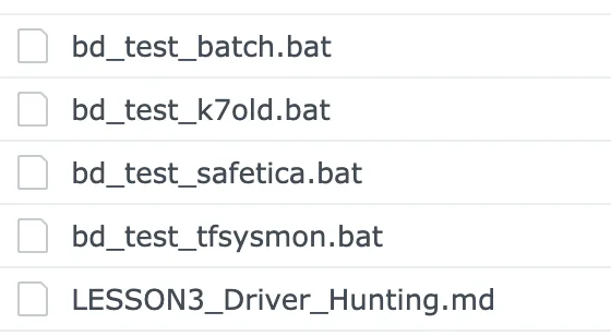 Lesson 3 vulnerable driver hunting files